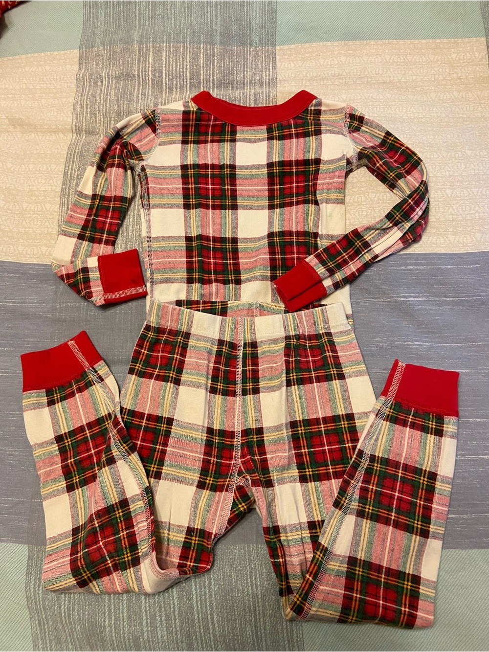 Hanna Andersson Kids Plaid Holiday Pajama Set - Red & Cream